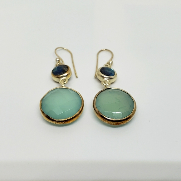 Sterling Gemstone Drop Earrings - Picture 5 of 5